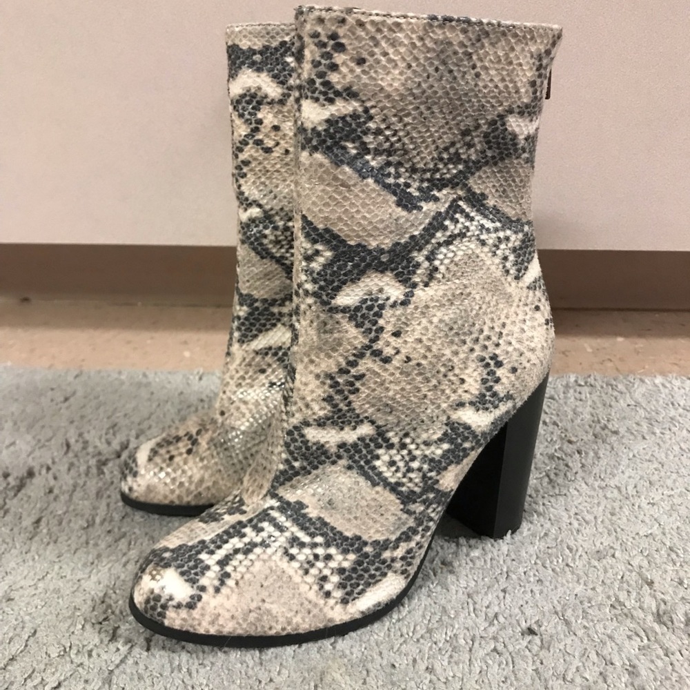Snakeskin Booties